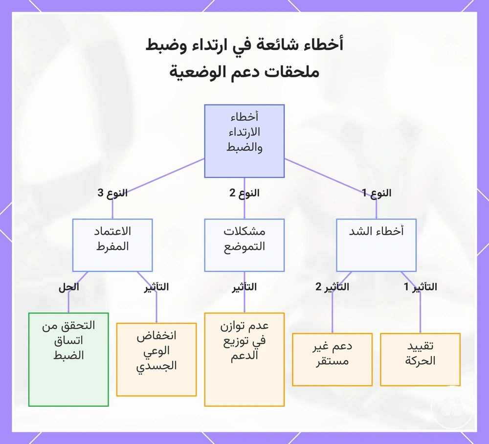 أخطاء شائعة في ارتداء وضبط ملحقات دعم الوضعية
