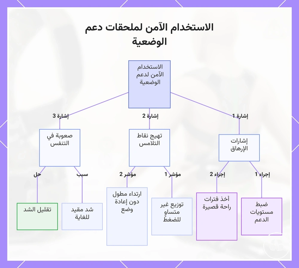 الاستخدام الآمن لملحقات دعم الوضعية