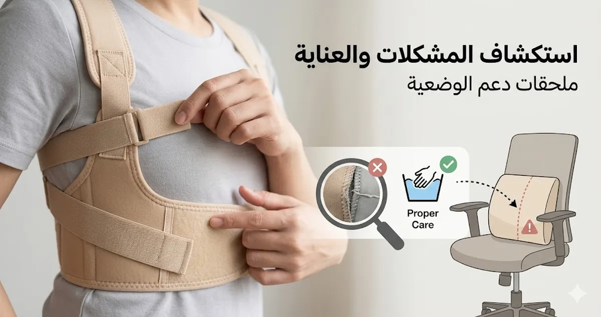 ملحقات دعم الوضعية: استكشاف المشكلات والعناية بها - صورة لملحقات دعم الوضعية