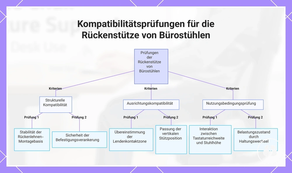 Kompatibilitätsprüfungen für die Rückenstütze von Bürostühlen