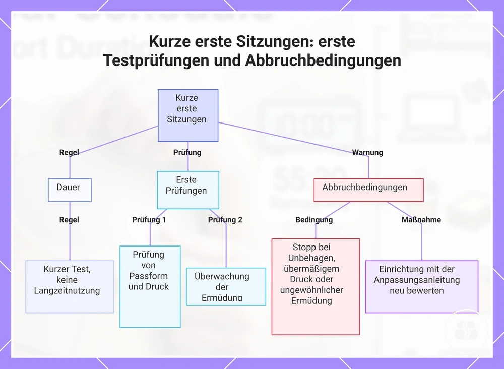 Kurze erste Sitzungen: erste Testprüfungen und Abbruchbedingungen
