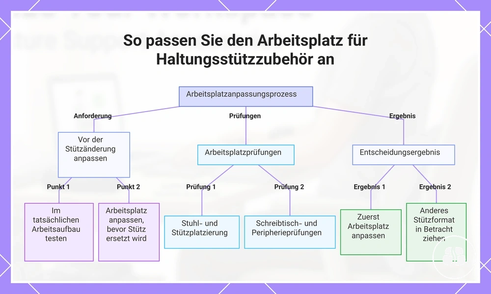 So passen Sie den Arbeitsplatz für Haltungsstützzubehör an
