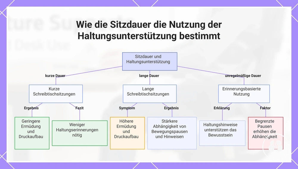 Wie die Sitzdauer die Nutzung der Haltungsunterstützung bestimmt