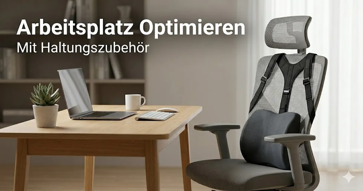 Arbeitsplatz mit Haltungsstütz-Zubehör