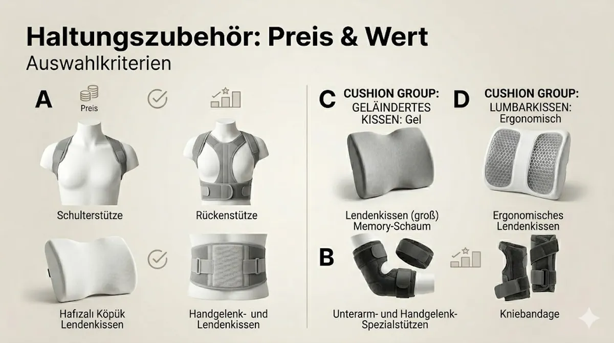Preis, Wert und Auswahlkriterien von Haltungsstütz-Zubehör