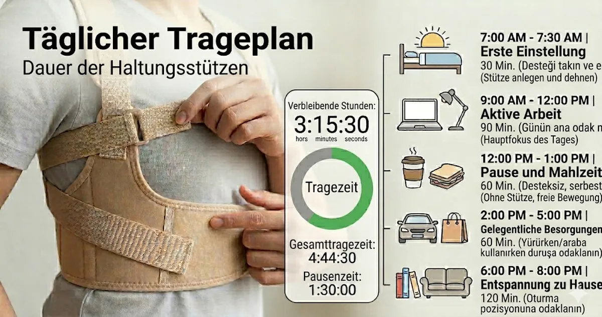 Tägliche Tragedauer und Trageplan für Haltungsstütz-Zubehör