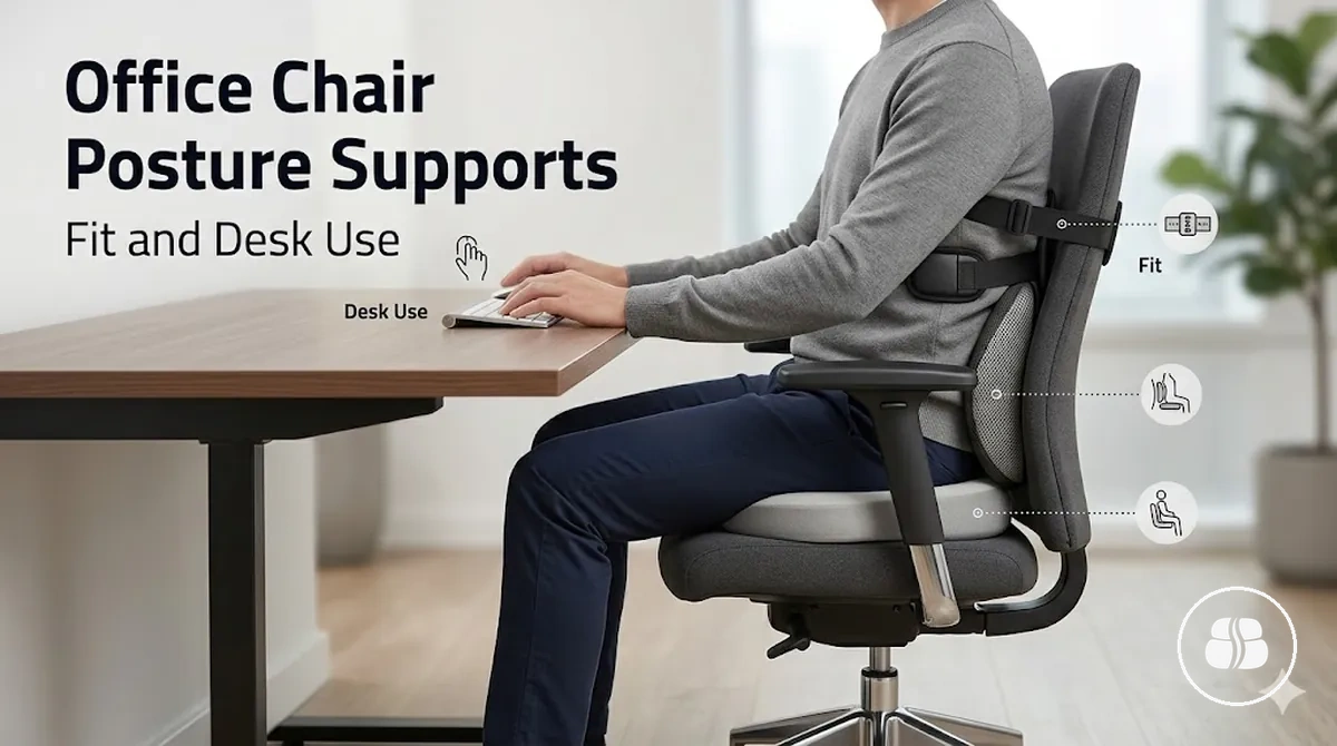 Posture support accessories for office chairs: Fit and Desk Use - image of posture support accessories