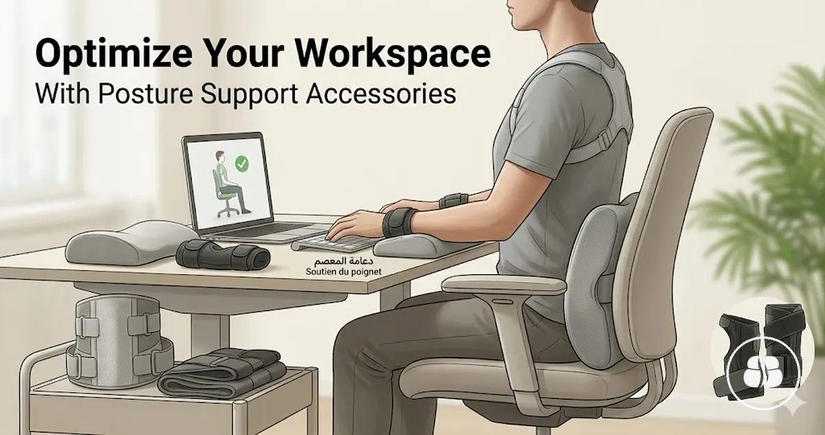 Optimizing workspace with posture support accessories - image of posture support accessories