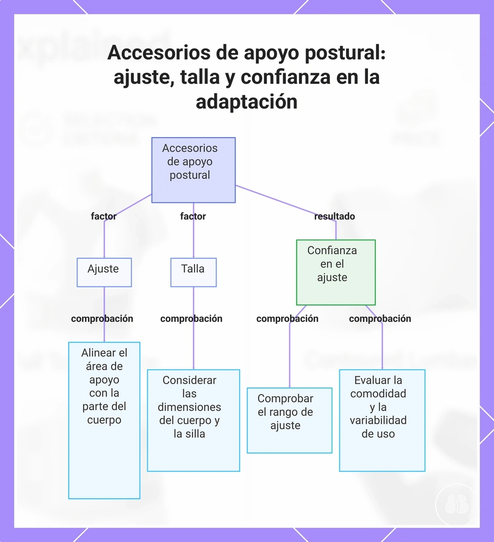 Accesorios de apoyo postural: ajuste, talla y confianza en la adaptación