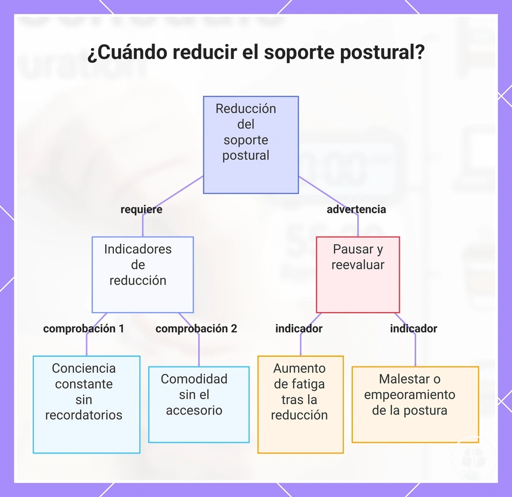 ¿Cuándo reducir el soporte postural?