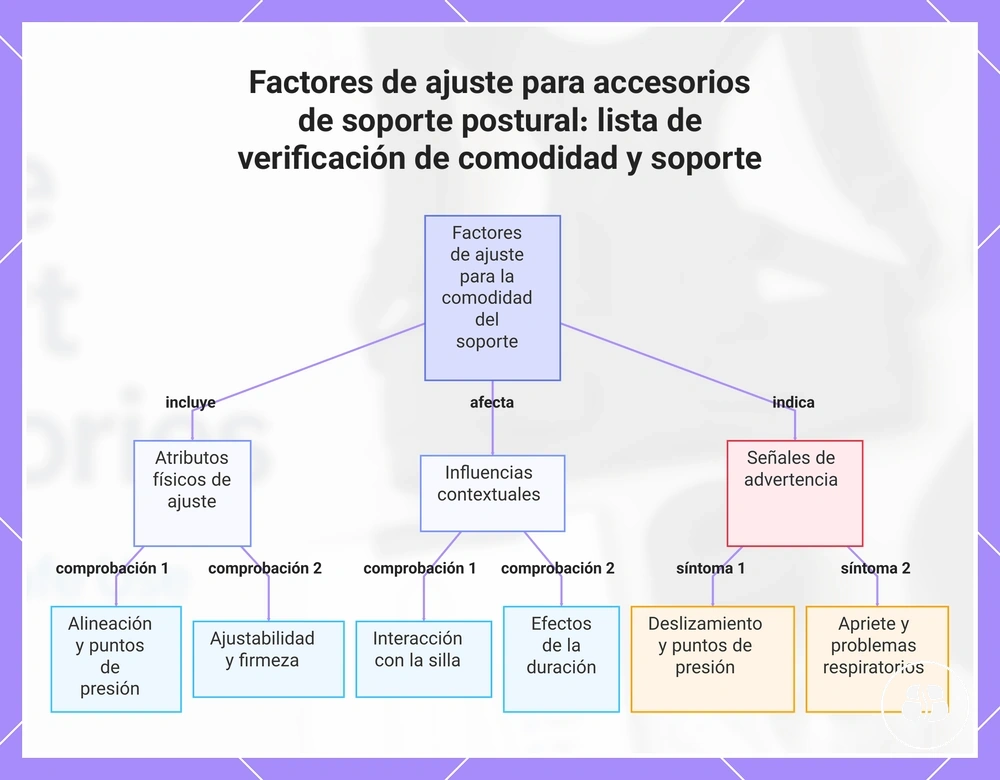 Factores de ajuste para accesorios de soporte postural: lista de verificación de comodidad y soporte