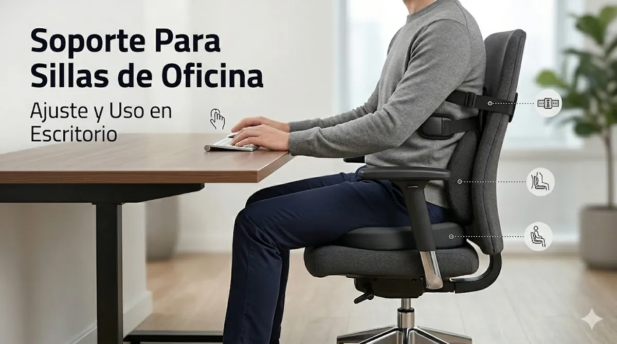 Accesorios de soporte postural para sillas de oficina y uso en escritorio