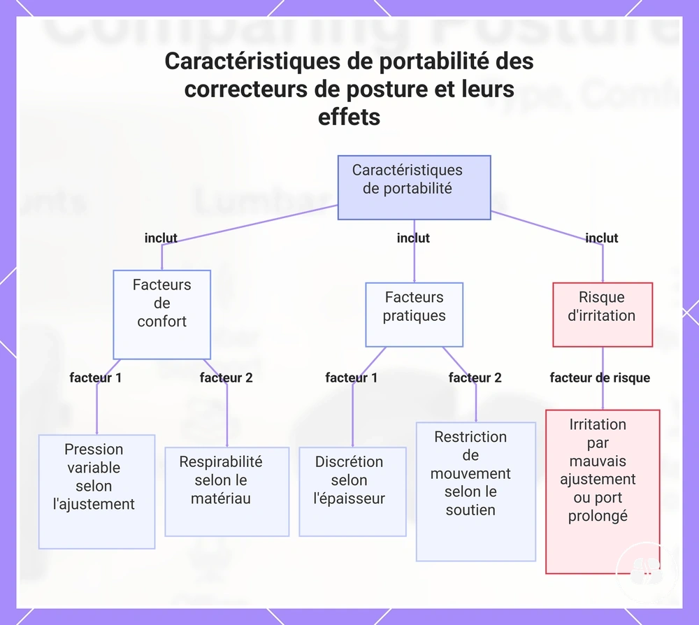 Caractéristiques de portabilité des correcteurs de posture et leurs effets