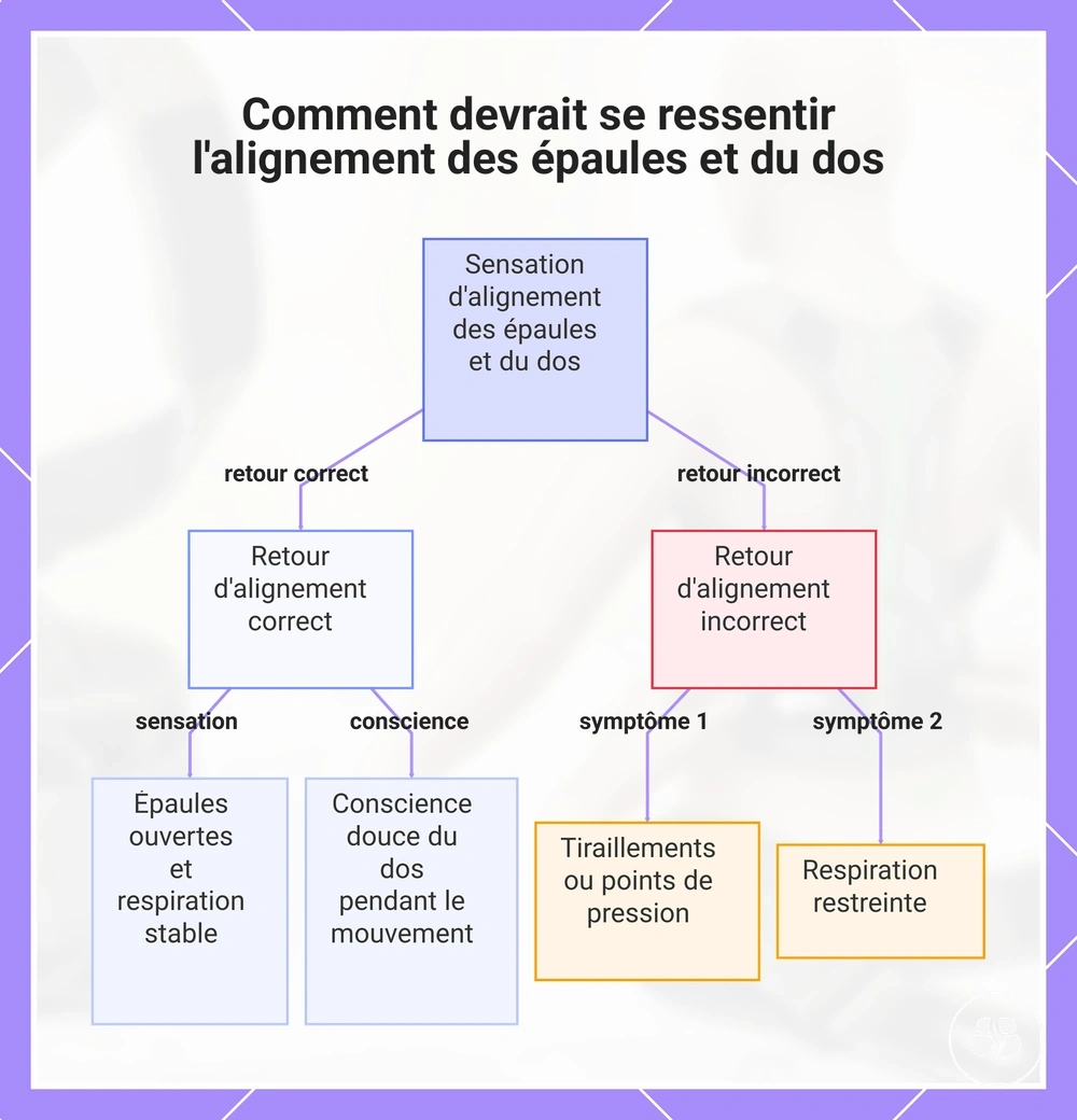 Comment devrait se ressentir l'alignement des épaules et du dos