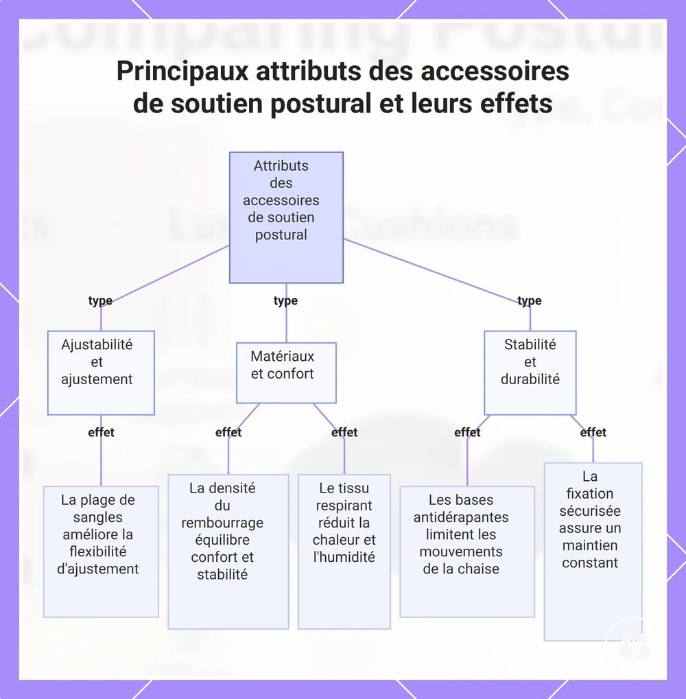 Principaux attributs des accessoires de soutien postural et leurs effets