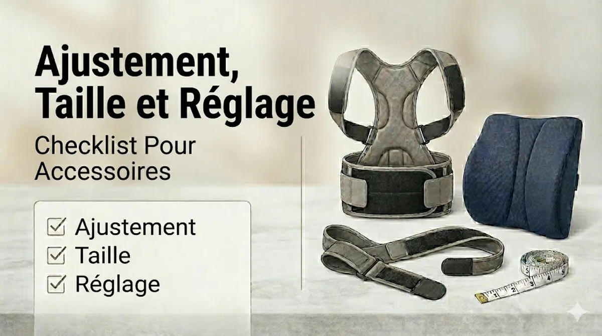 Ajustement, taille et réglage des accessoires de soutien postural