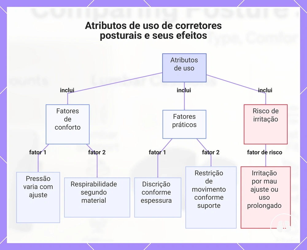 Atributos de uso de corretores posturais e seus efeitos