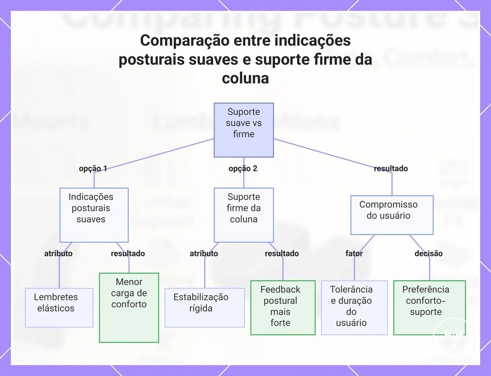 Comparação entre indicações posturais suaves e suporte firme da coluna