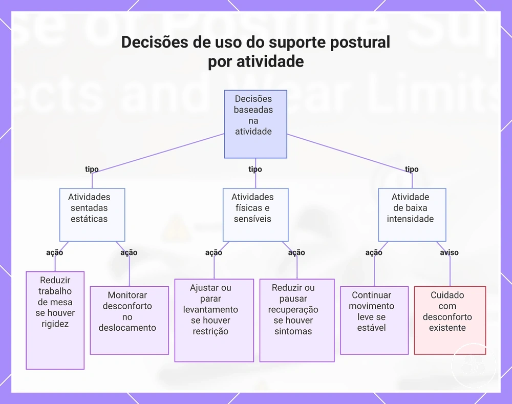 Decisões de uso do suporte postural por atividade