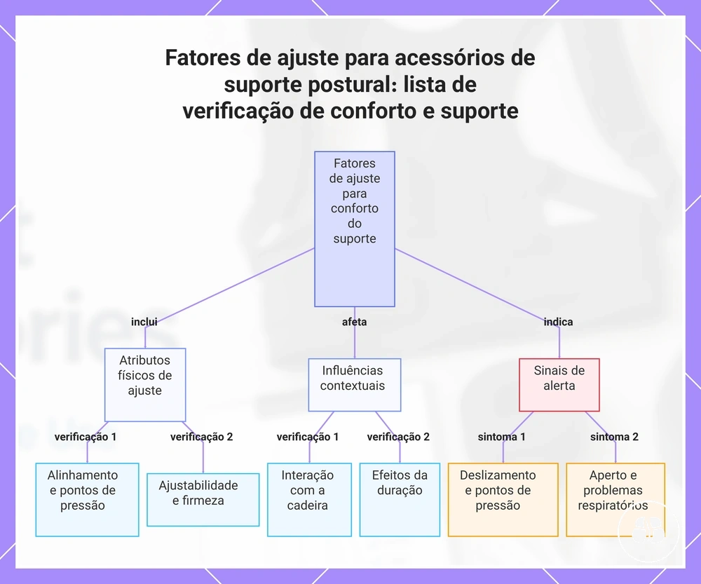 Fatores de ajuste para acessórios de suporte postural: lista de verificação de conforto e suporte