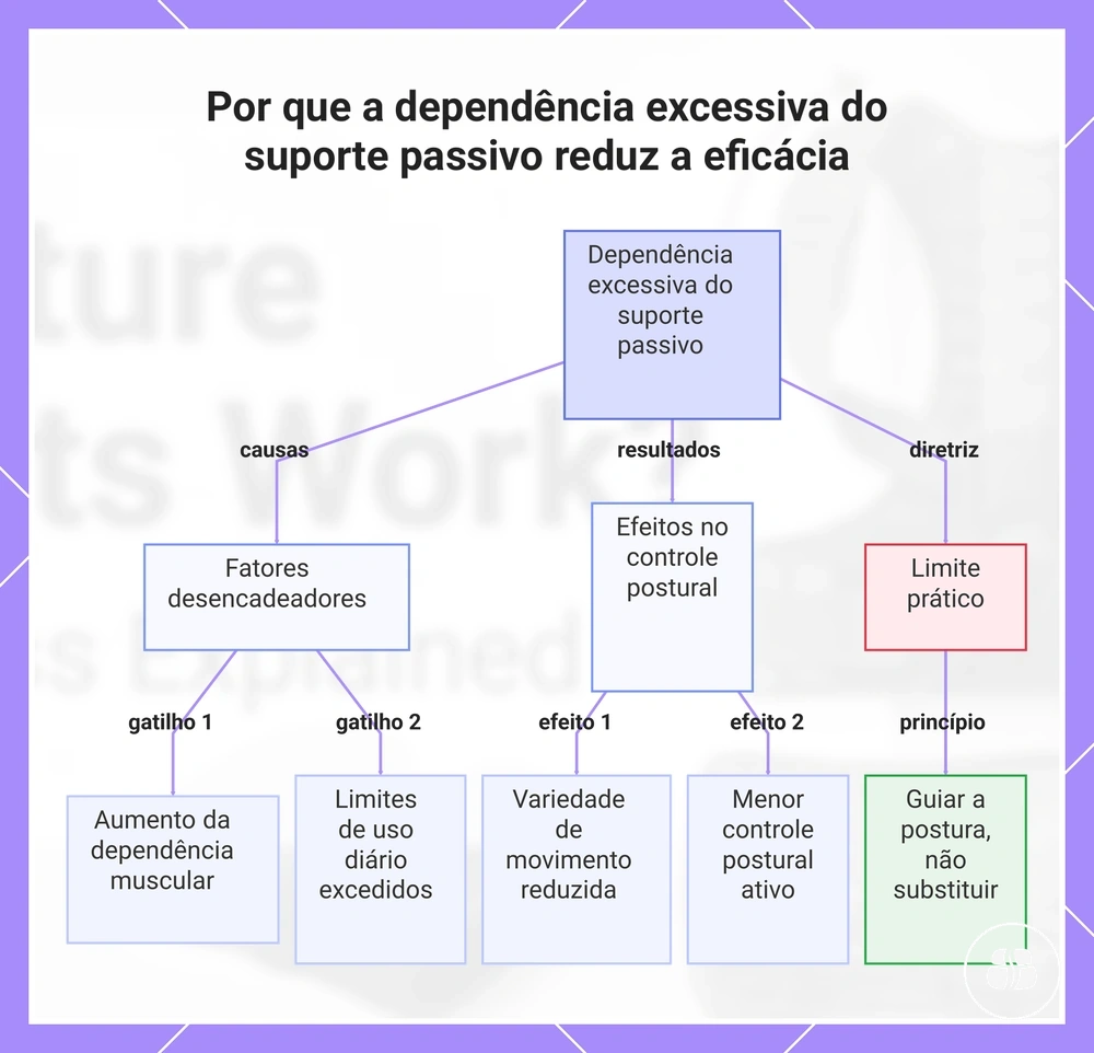 Por que a dependência excessiva do suporte passivo reduz a eficácia