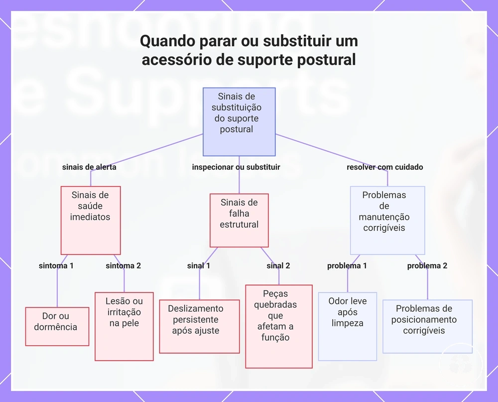 Quando parar ou substituir um acessório de suporte postural