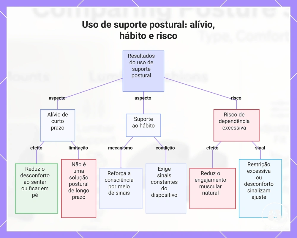 Uso de suporte postural: alívio, hábito e risco