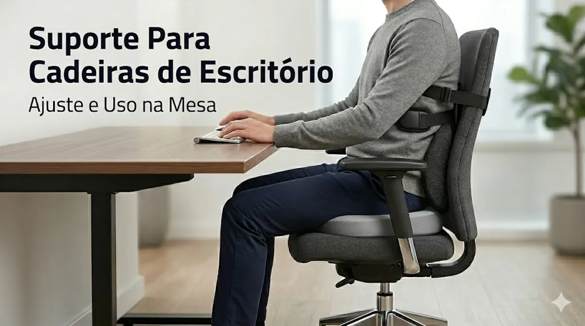 Acessórios de suporte postural para cadeiras de escritório e uso na mesa
