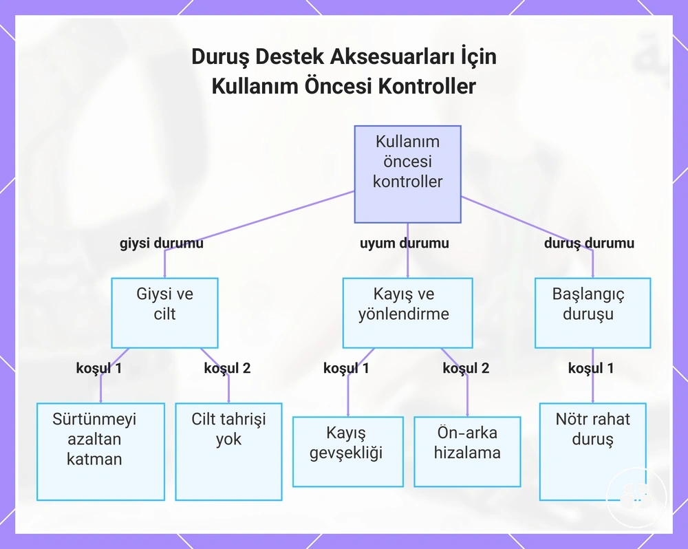 Duruş Destek Aksesuarları İçin Kullanım Öncesi Kontroller