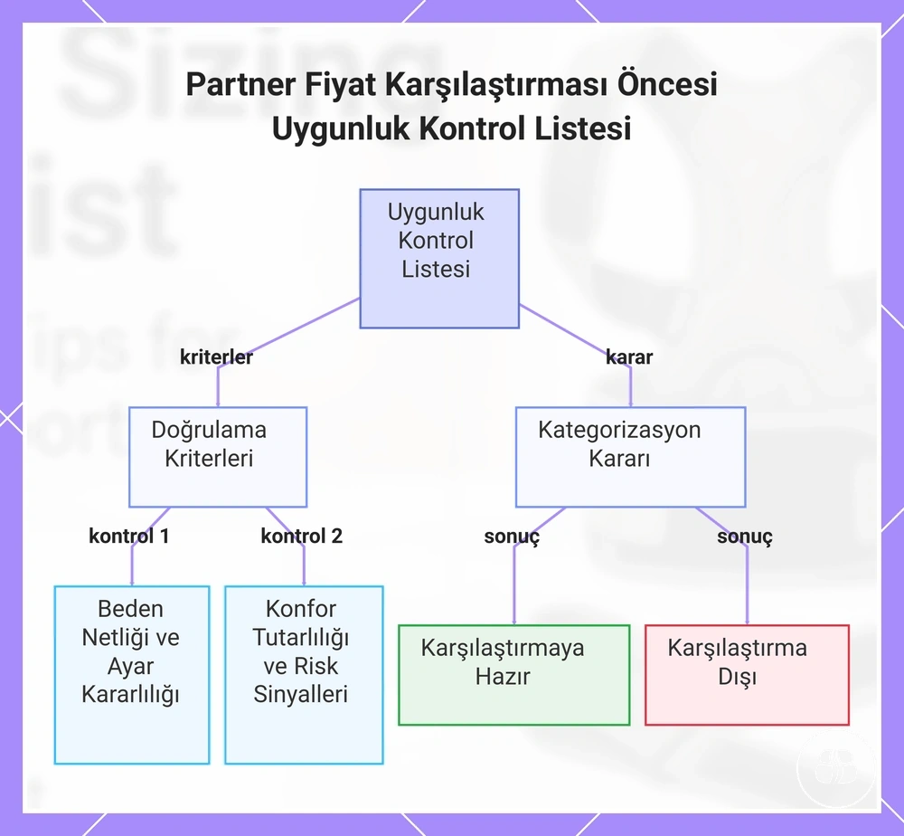 Partner Fiyat Karşılaştırması Öncesi Uygunluk Kontrol Listesi