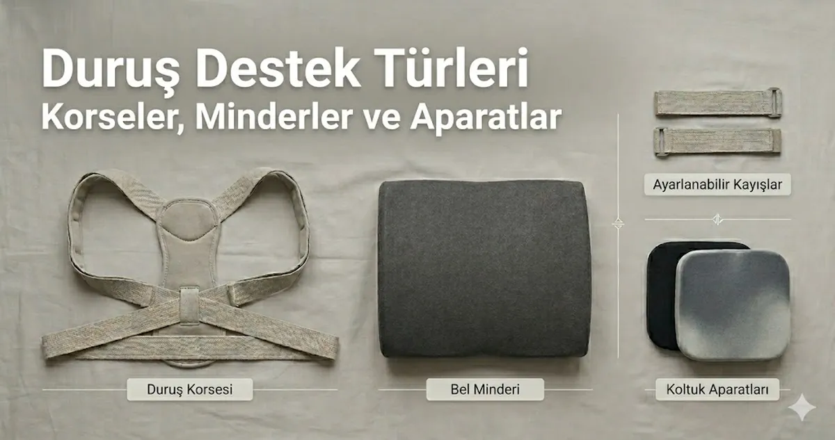 Korse, minder ve aparat gibi duruş destek aksesuarı türleri